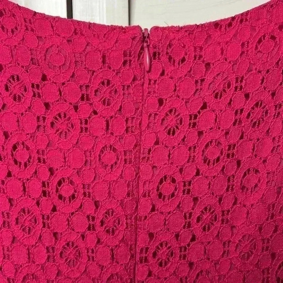 New York & Company Lace Pleated Halter Fit & Flare Dress Size 8 Hot Pink - Picture 9 of 9
